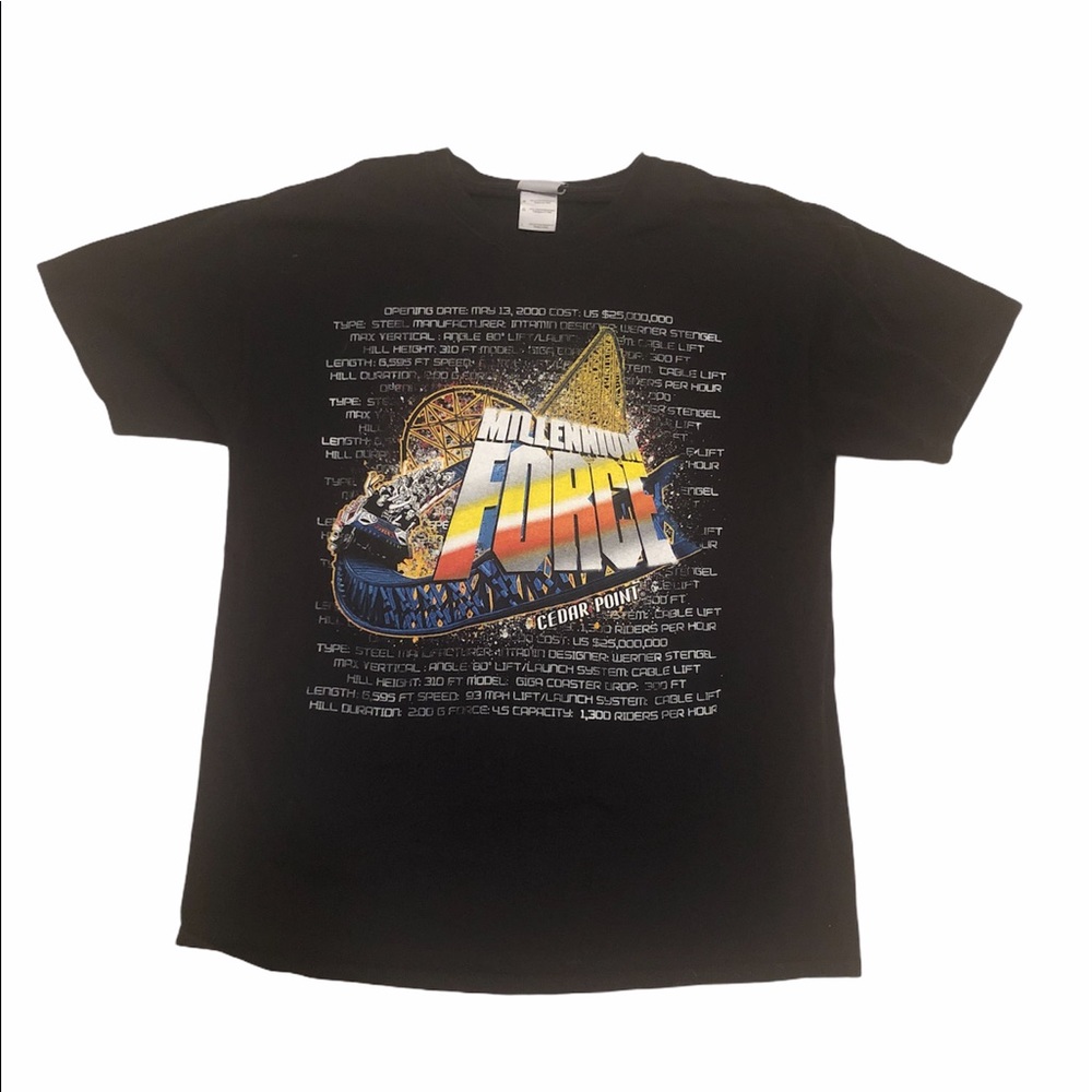 Vintage Cedar point Millennium Force coaster shirt